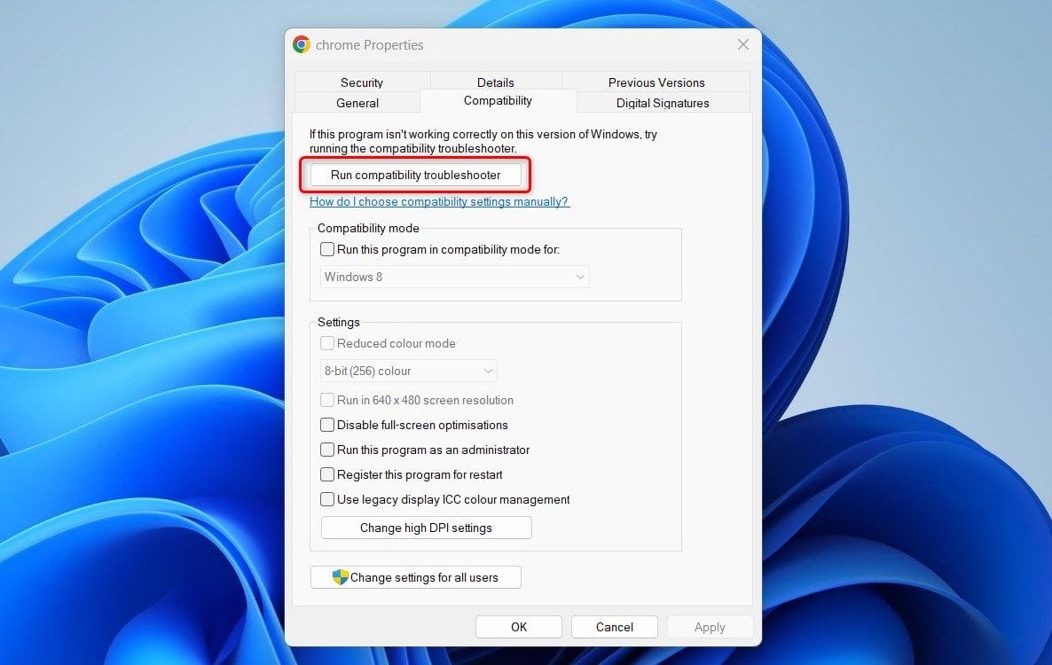 Ejecute el Solucionador de problemas de compatibilidad