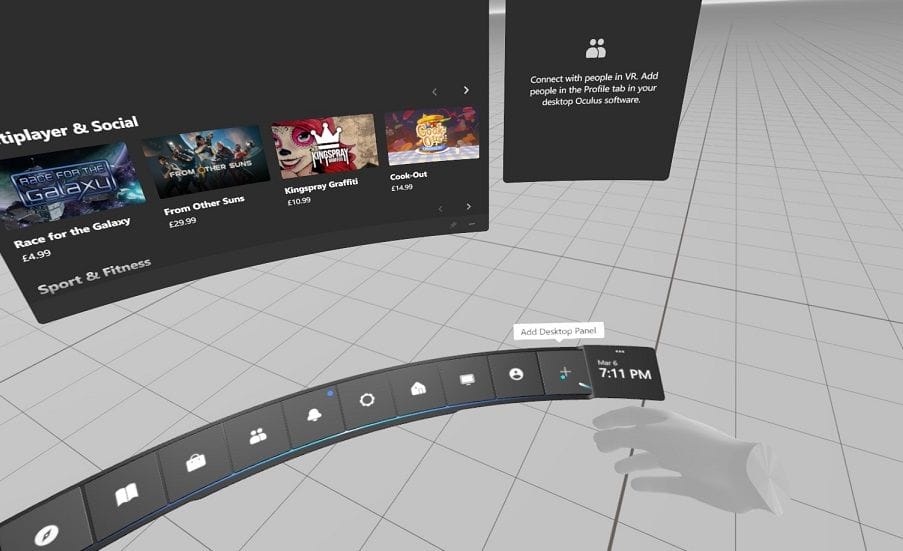 El botón Agregar panel de escritorio 