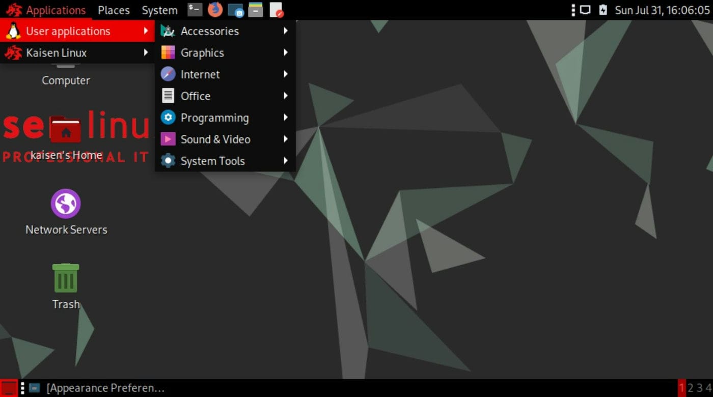 Interface de bureau Kaisen