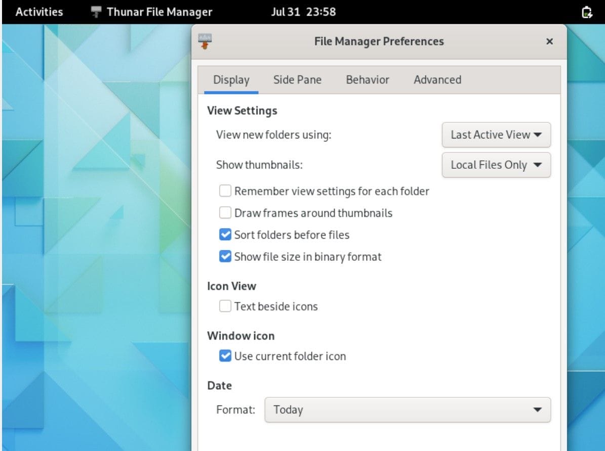 Interface de bureau Alpine Linux